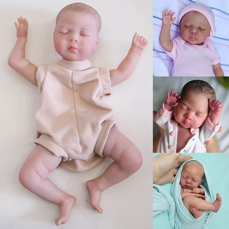 10inch luna Finished Newborn Baby Doll Size Already Painted Lifelike Soft Touch Flexible finished Doll Parts