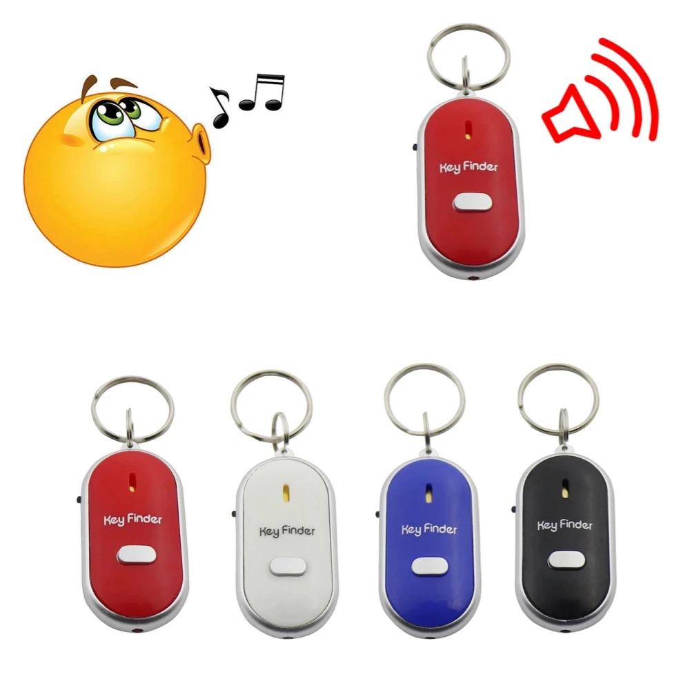 Remote Control Key Finder Anti Lost Alarm Key Trackers With LED Indicator And LED Flashlight Portable Whistle Key Finder