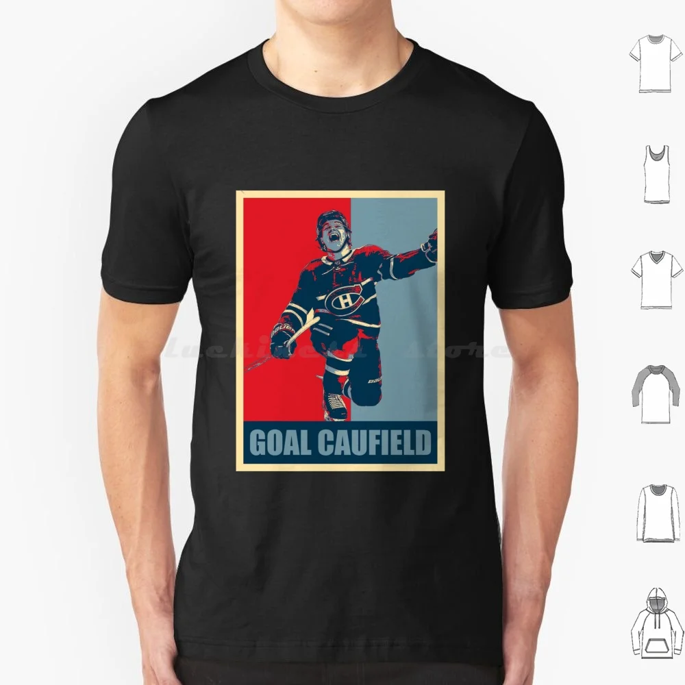 

Футболка с надписью Goal Caufield Hope, 6Xl, хлопковая крутая футболка, Коуфилд, Хоккей с шайбой