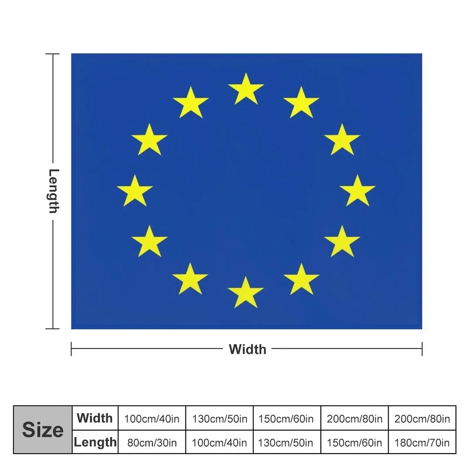 European Union Stars Flag Throw Blanket Bed Fashionable Flannel Designers Blankets