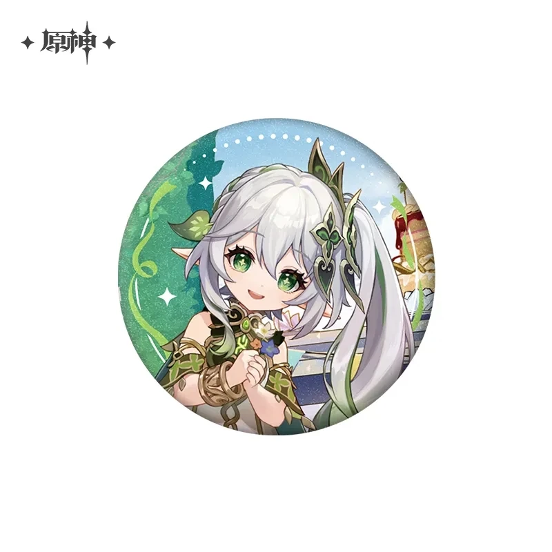 [Echte] Game Genshin Impact Jubileumviering Serie 65Mm Blikken Badge Cosplay Anime Personage Mode Broche Kids Cadeau