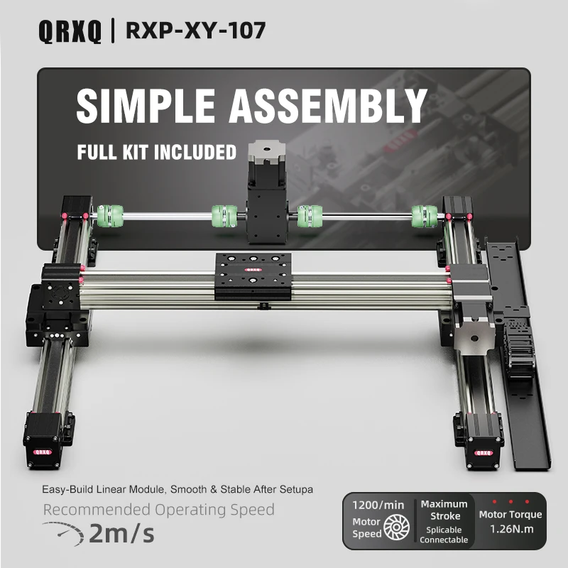 QRXQ RXP-XY-107 Dual Y-Axis CNC Gantry Structure Assembly Automation System Integrated 3D Drawing Printing Laser Cutting Machine