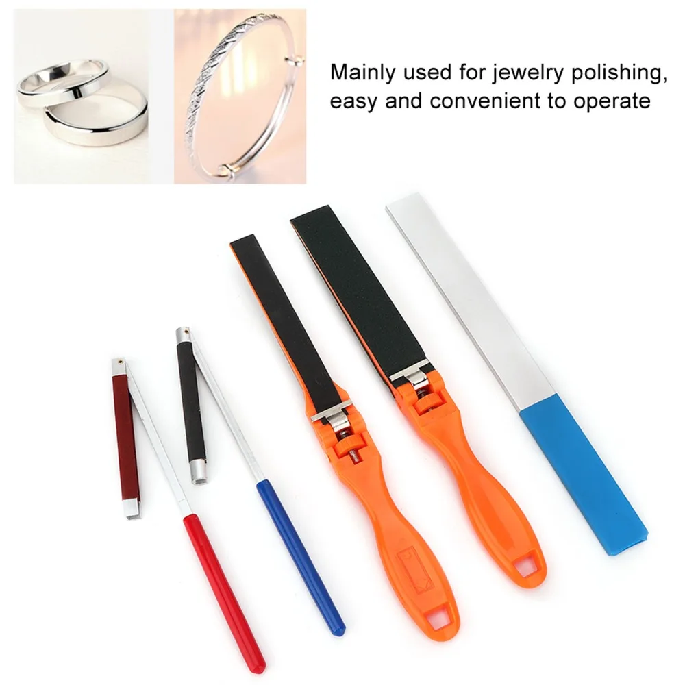 

5 шт., ручная наждачная палочка в форме полукруга, круглая, квадратная, плоская, рулон шлифовальной бумаги, наждачная бумага, палочка для полировки задач