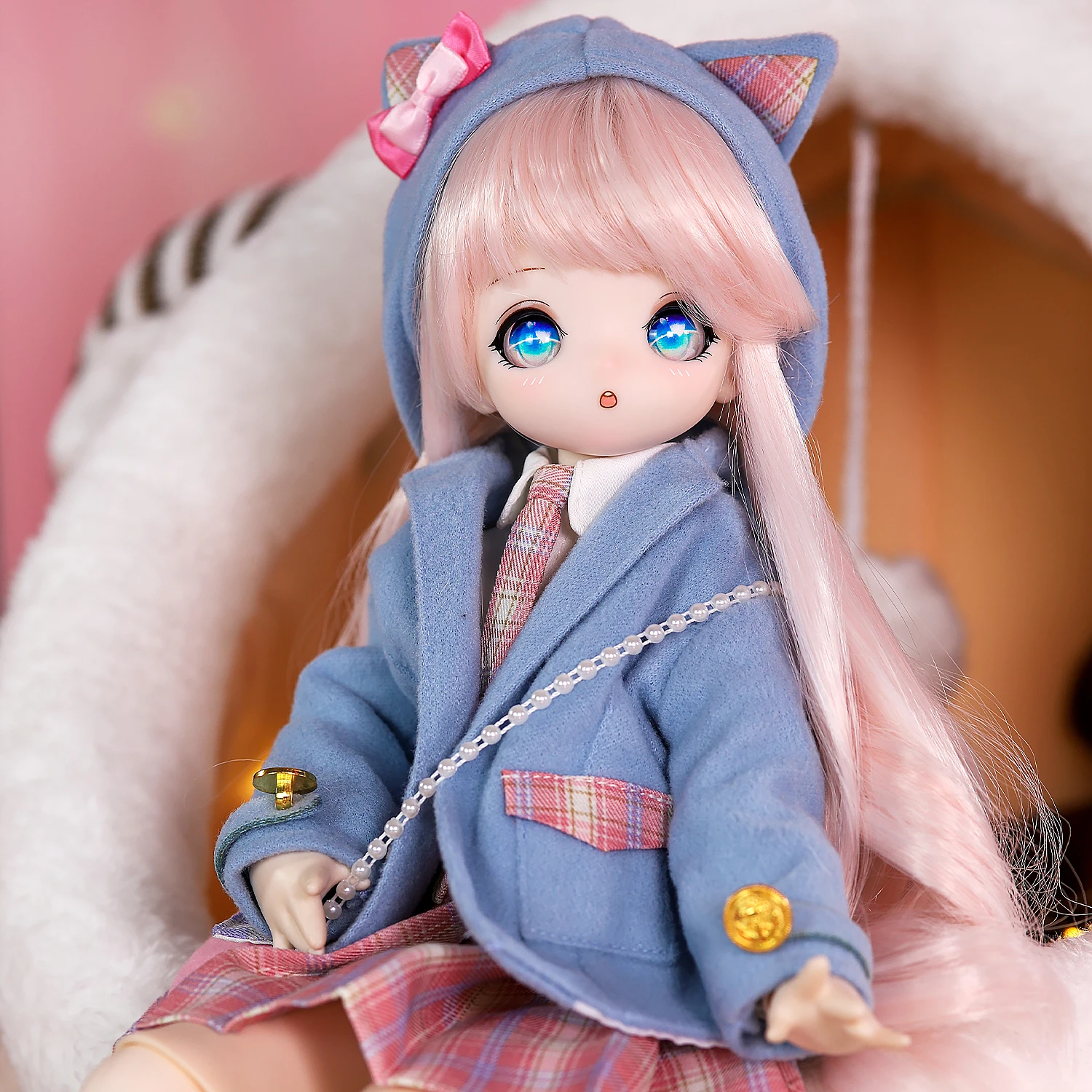 

ICY DBS 1/4 BJD Dolls Cute youthful campus style set doll Flexible ball joint doll Including Clothes Shoes（cat）