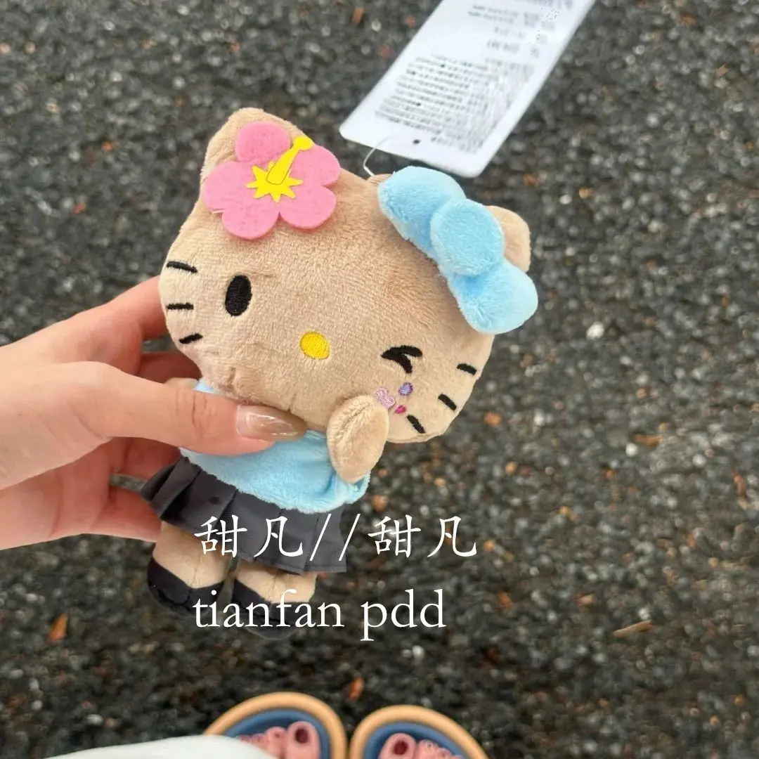 Sanrio Kawaii Hello Kitty Plush Doll Student Schoolbag Pendant Anime Cartoon Cute Backpack Accessories Girls Birthday Gifts Toys