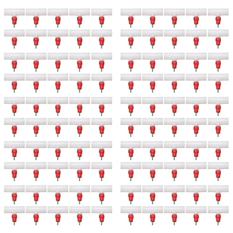 

Chicken Nipples Tee Fittings - Fully Automatic Poultry Waterers Kit Chicken Water Drinker 200 Pack