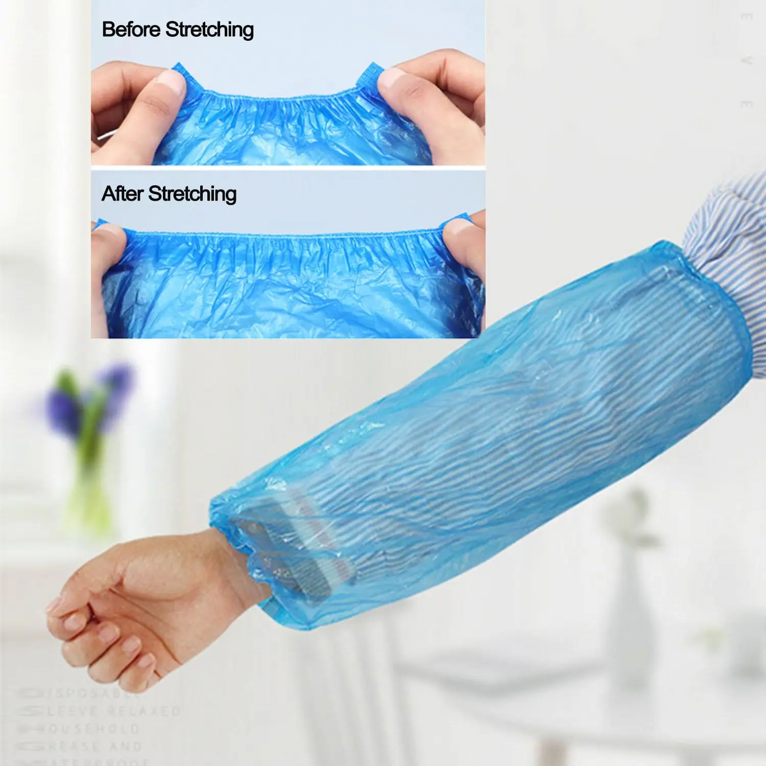 Disposable Sleeves Waterproof And Oil-Proof Arm Protection Sleeves Cuffs With Elastic Wristbands Soft Sleeves Kitchen Home