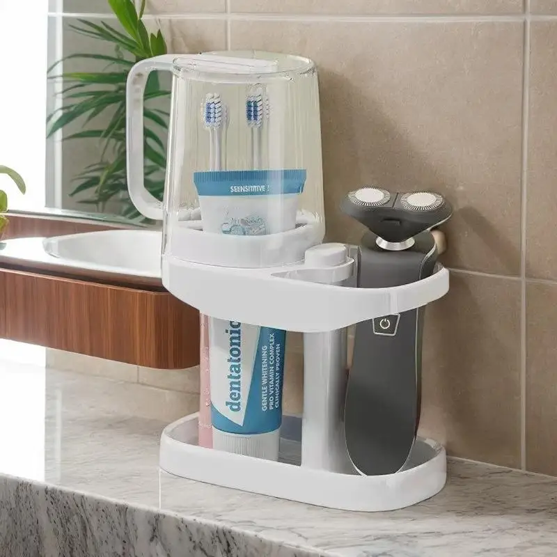 Mouthwash Holder, Toothbrush Rack, Dormitory Dental Essentials, Toothpaste & Utensil Storage Jar