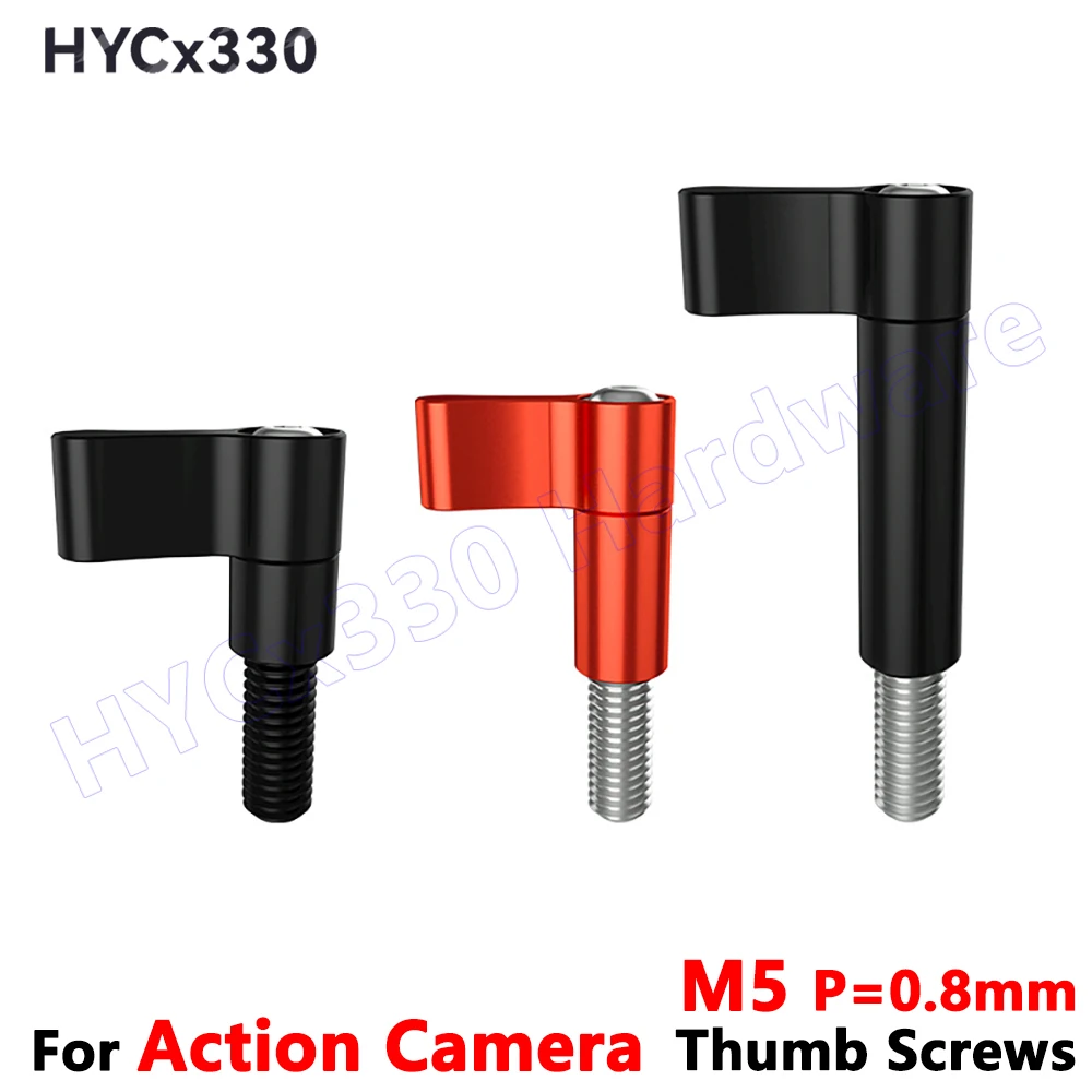 Thumb Screws M5 P=0.8mm Aluminum Alloy L Shape Screw Adjustable Handle Knob Tighten Bolts for DSLR SLR Action Camera Accessories