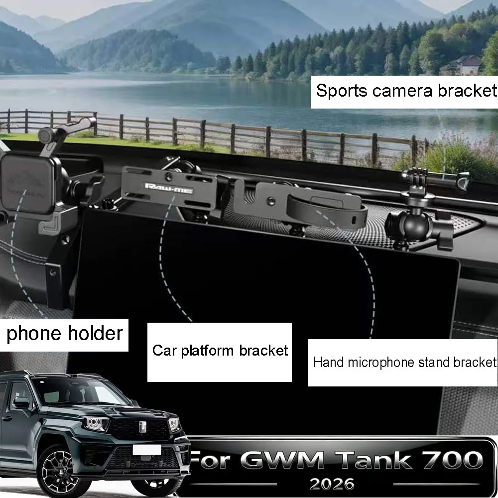 Fit For GWM Tank 700 2026 Hi4-Z/T Console Dash Integrated Bracket Screen Navigation Interior Modification Custom Accessories