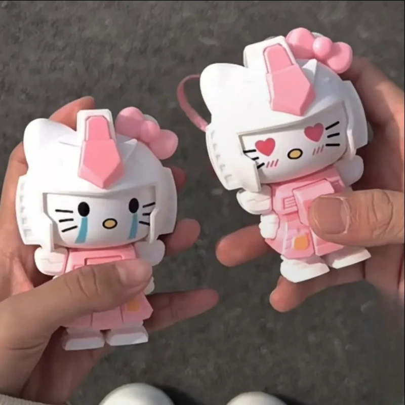 Miniso Latest Sanrio Hello Kitty Face-changing Toy Cartoon Doll Keychain Decompression Toy Cute Mecha.