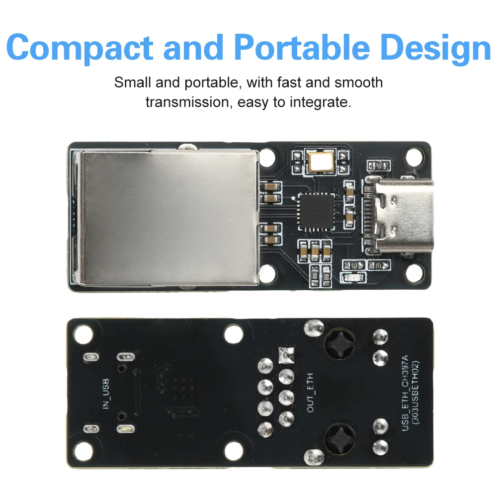 CH397A USB-C vers RJ45 Module Ethernet 100 Mbps USB carte réseau Kit de composants électroniques Interface type-c