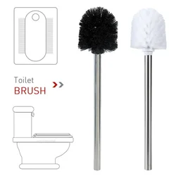 Stainless Steel Toilet Brush Bathroom WC Black Cleaning Brush Silver Toilet Cleaner Scrubber Bathroom Cleaning Supplies Products