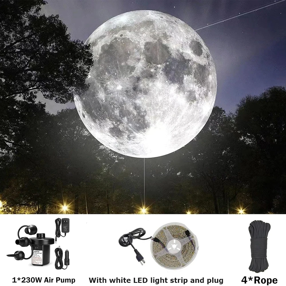 

PVC Airtight Giant LED Lighting Moon Balloon Inflatable Globe Planet Solar System Balloon For Decorations Advertising Hanging