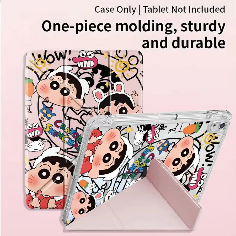 Crayon Tablet Case For iPad Air 4 5 M3 M2 1 2 M4 11inch Pro 11th 10th 9th 8th 7th 12.9inch Pro 2025 Mini 6 7 Y-Fold Holder Cover
