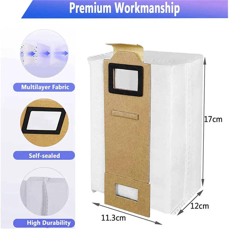 KEOL-20 حزمة أكياس الغبار الملحقات ل Xiaomi Roborock S7 T7S T7plus T7S Plus ، أكياس المكنسة الكهربائية محطة شفط أوتوماتيكية