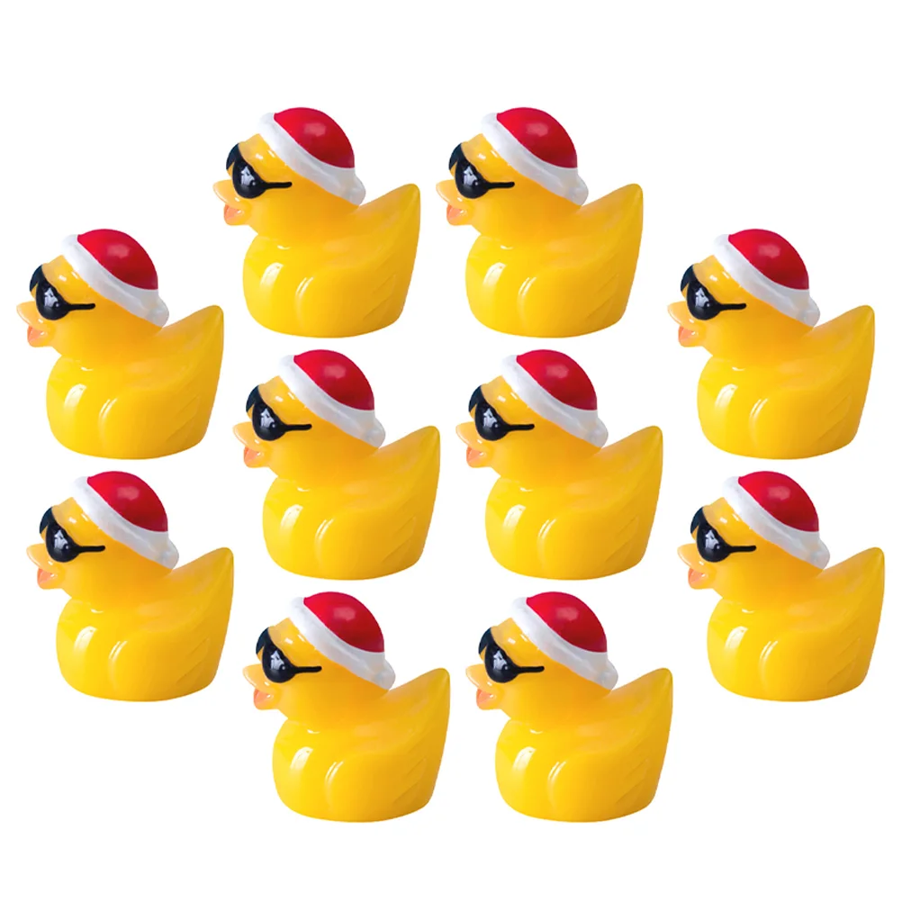 

10 Pcs Mini Resin Ducks Miniature Decor Decoration Accessories Figurines Statue Animal