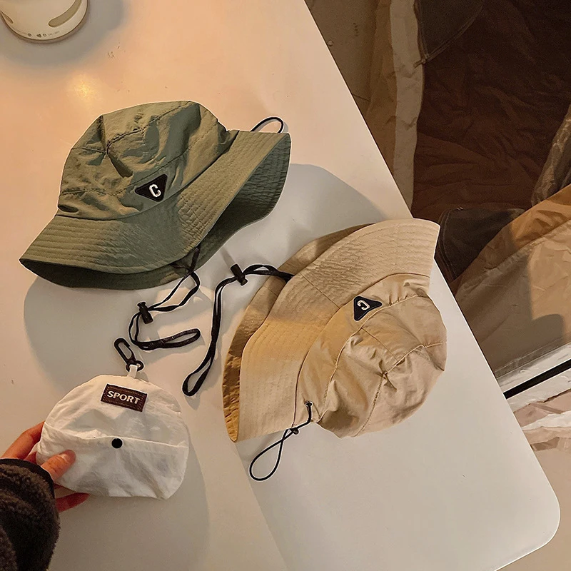 Quick-Dry Thin Bucket Hat For Children Outdoor Sunscreen Basin Cap Boys Girls Foldable Kids Storage Bag Fisherman Hat