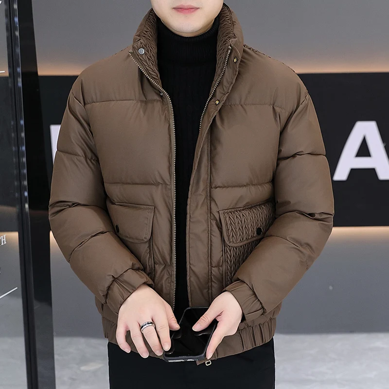 

Autumn Winter High-Quality Stand Collar Parka Coat Men Jacket Keep Warm Fashion Luxury European Version Thickened Parka Coat