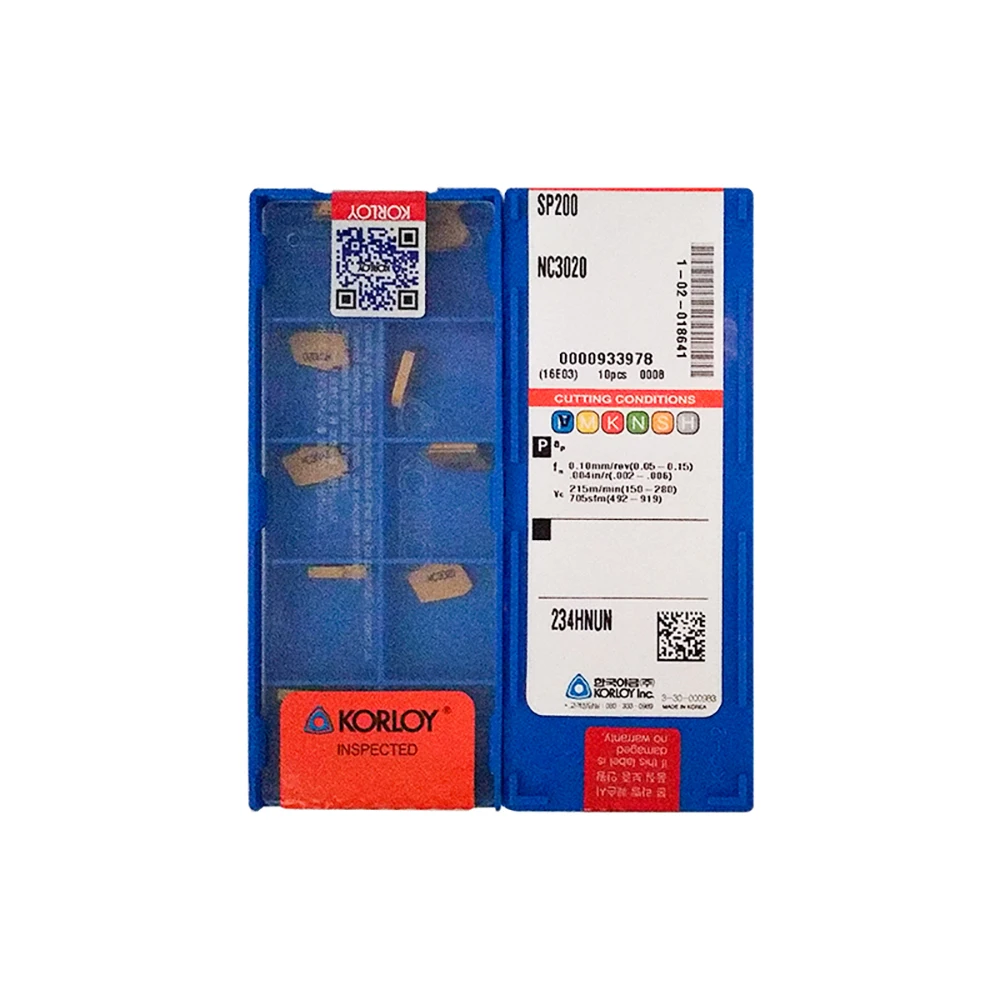 

Korloy 100% Original SP SP200 SP300 SP400 SP500 NC3020 PC9030 H01 NC3030 NC3120 Grooving Insert