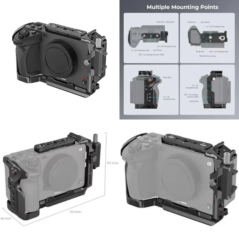 【CHIMU HOME】Modular Camera Cage For FX30, Black Finish With Cable Clamp & NATO Rail Interface