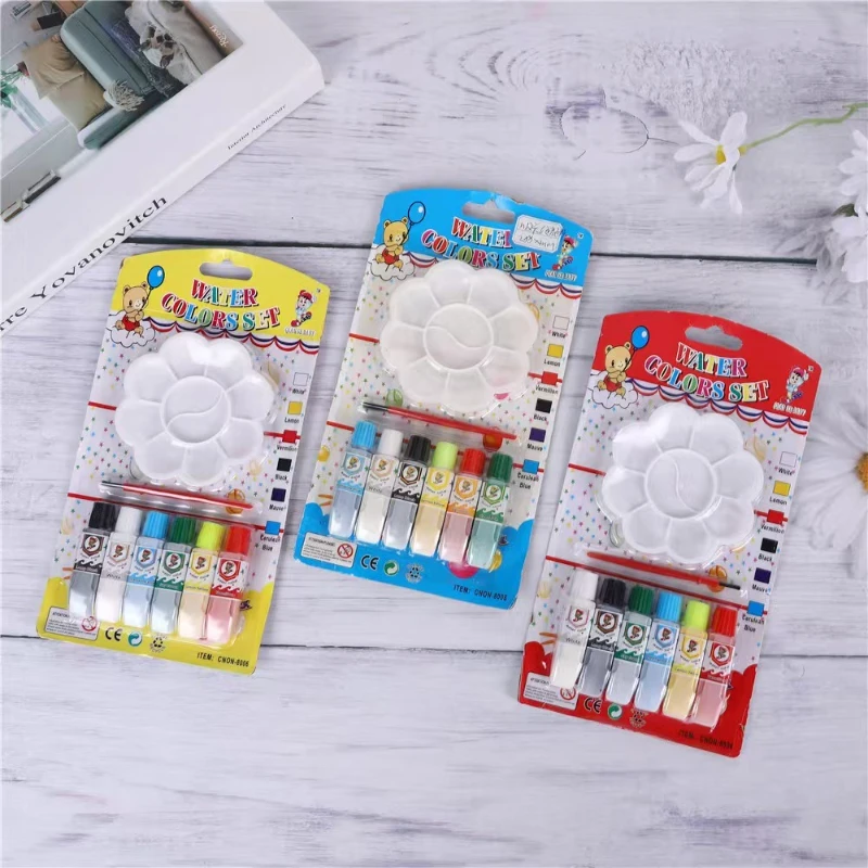 

6-color Pigment Set Watercolor Paint Multi Grid Color Palette Handmade DIY Children's Color Matching Painting Paint Graffiti
