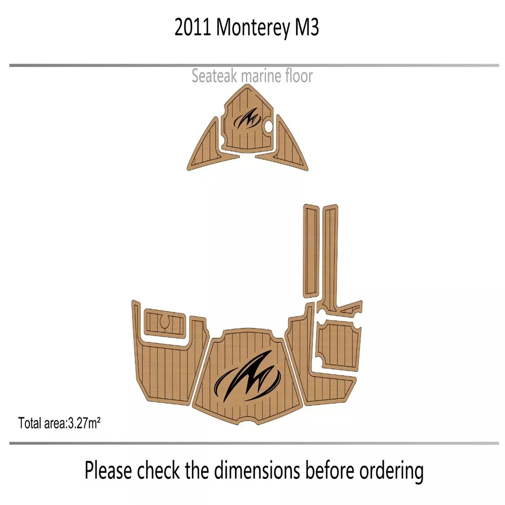 

2011 Monterey M3 swim platform 1/4" 6mm EVA Foam FAUX Teak deck floor Mat SeaDek MarineMat Gatorstep Style Self Adhesive