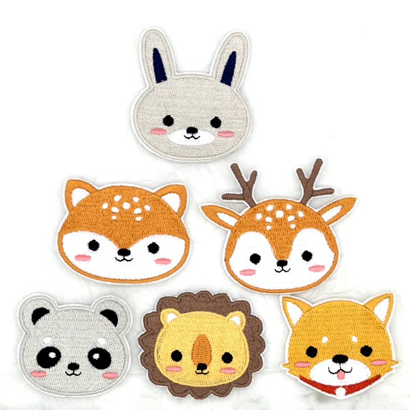 Cartoon Animals Embroidery Stickers Cute Lion Panda Patches For Children's Clothes Backpack Embroidery Accessories Iron Patch