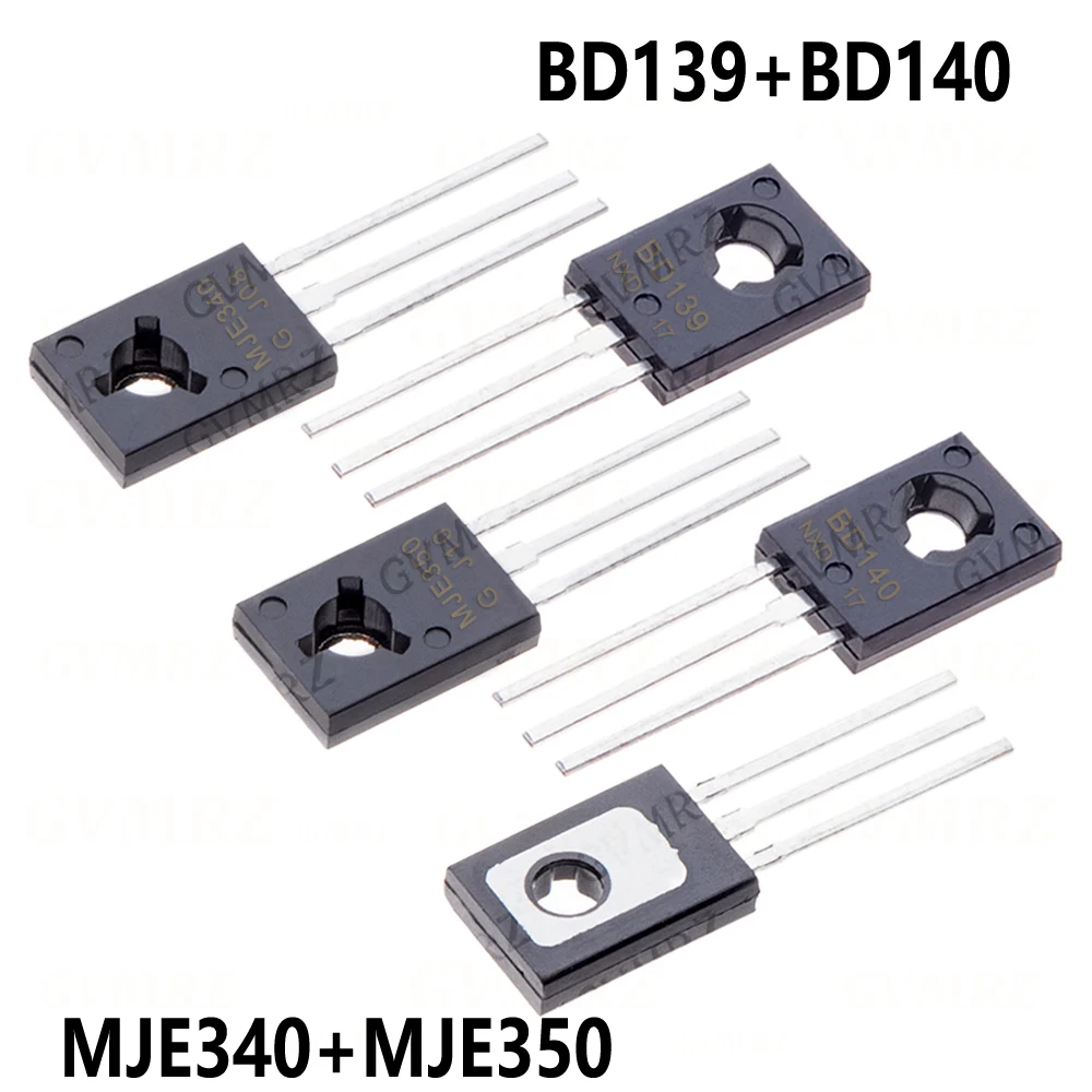 10pcs/lot BD139+BD140 Each 5PCS MJE340+MJE350 BD139 BD140 MJE340 MJE350 TO126 matched transistor pair