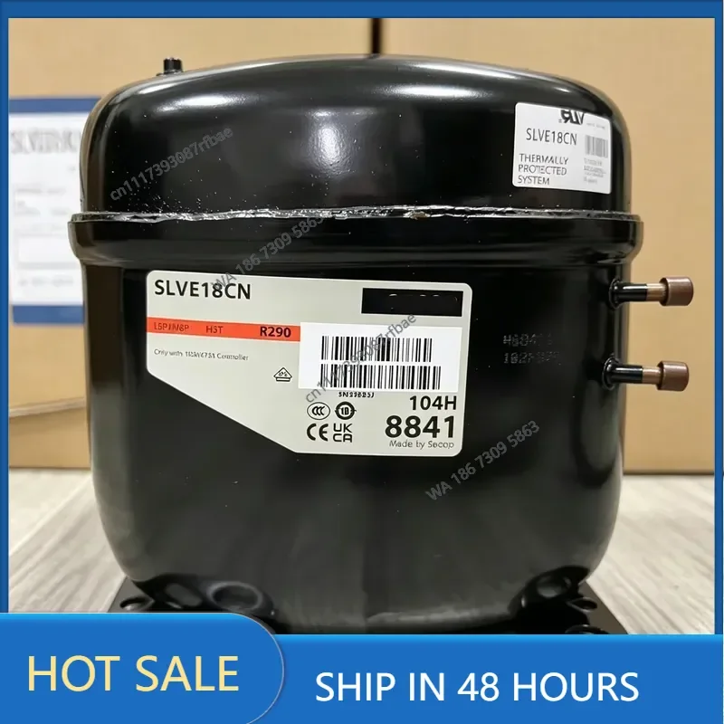 SLVE18CN New Variable Speed Reciprocating Compressor R290 for Commercial Display Cabinets Freezers 2.0kW Cooling