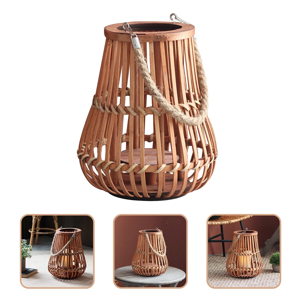 

Retro Style Lamp Ornaments Hollow Hanging Lantern Vintage Decor Home Party Scene Holder Pendant Creative Handheld Festive