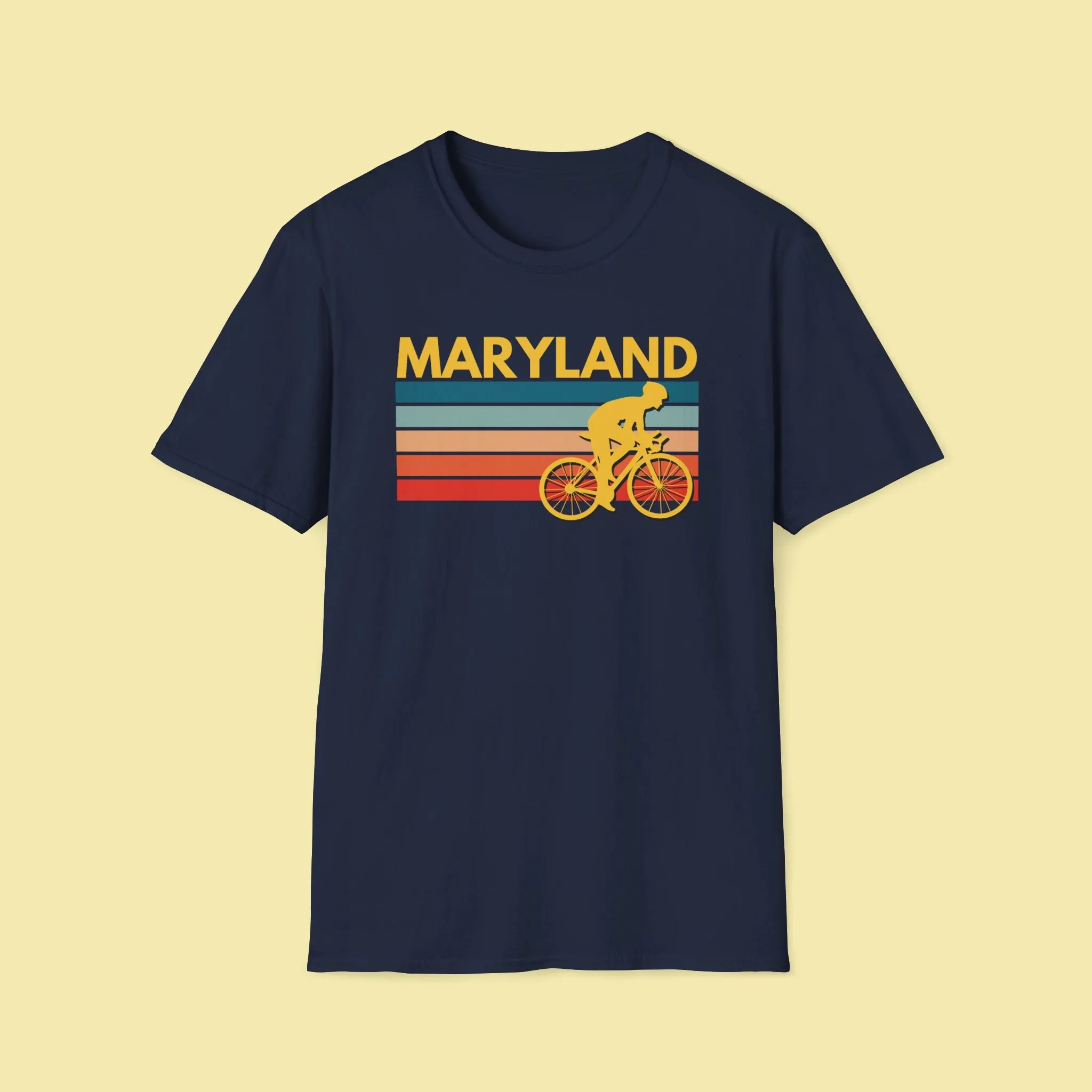 Retro Maryland Cycling T Shirt S Cyclist Print Bicycle Mountain Bike Spin Class