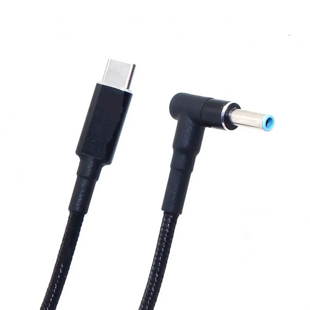 1.8M USB Type C PD Charging Cable Cord To 19.5V 4.5*3.0mm Blue Tip Male Plug Converter Dc Power Adapter Charger For Hp Laptop