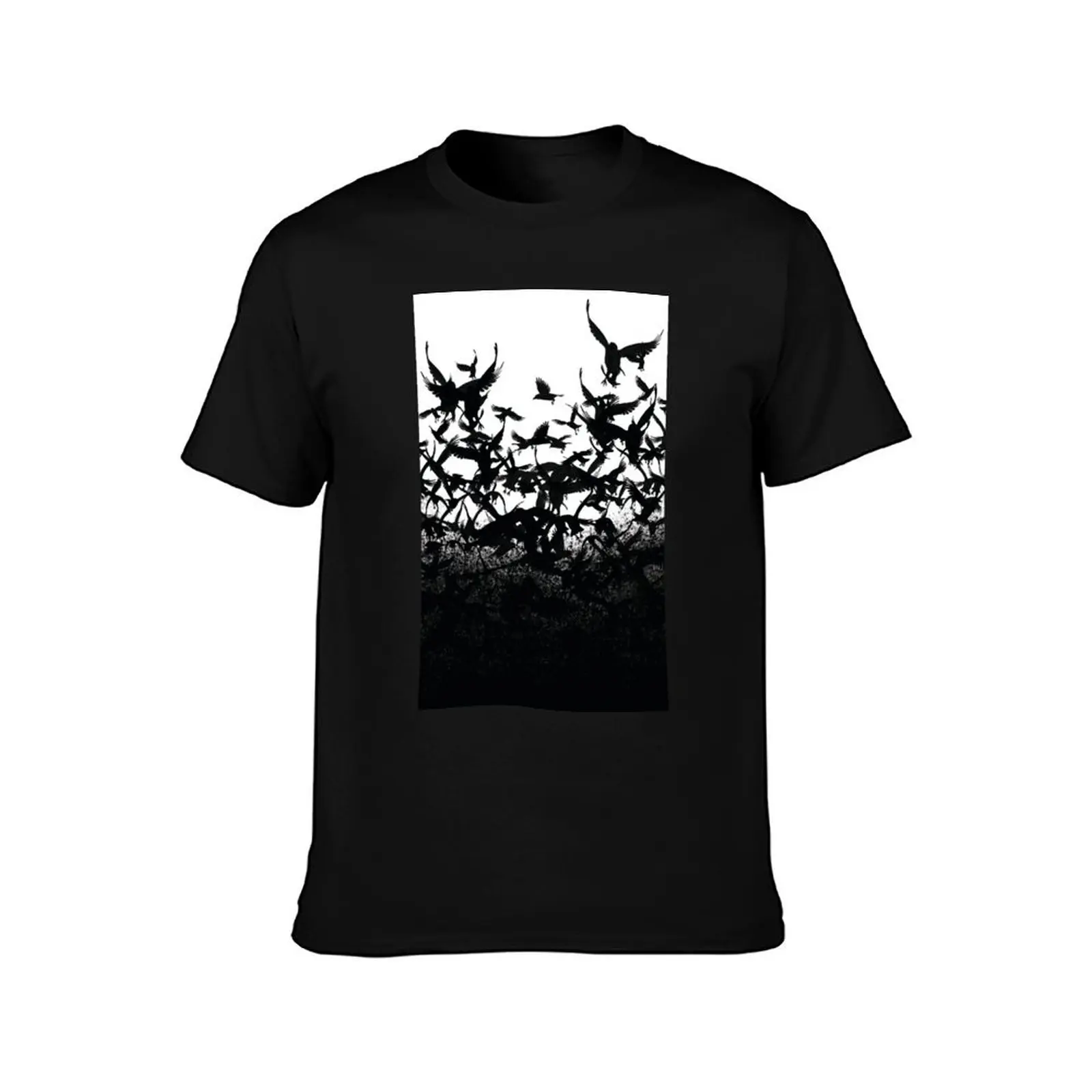 Dispersed Crows T-Shirt Quick Dry Fishing T-Shirt