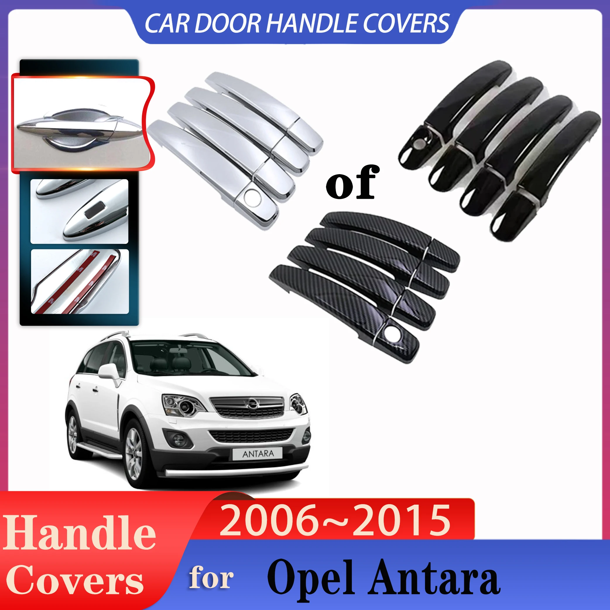 For Vauxhall Opel Antara L07 2006~2015 Auto Door Handles Covers Exterior Scratch Protective Decor Covers Luxury Car Accessories