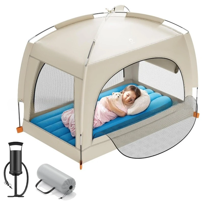 Outdoor children's inflatable tent bed baby indoor flocking mattress baby foldable mosquito-proof bed