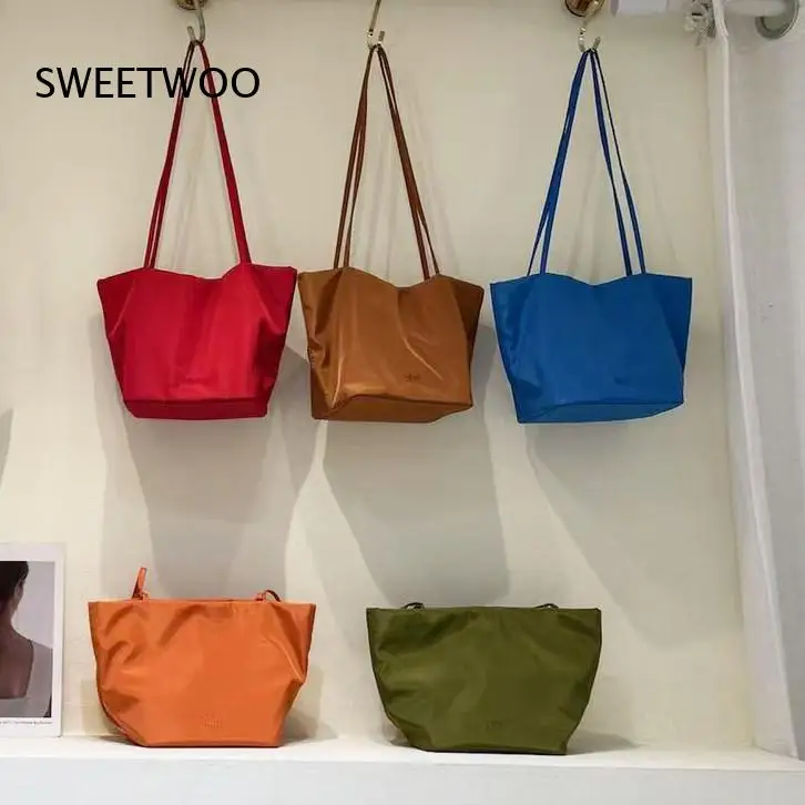 Water Resistant Nylon Tote Bag Large Capacity Shoulder Handbag for Women Daily Work Shopping Travel Lightweight 2026