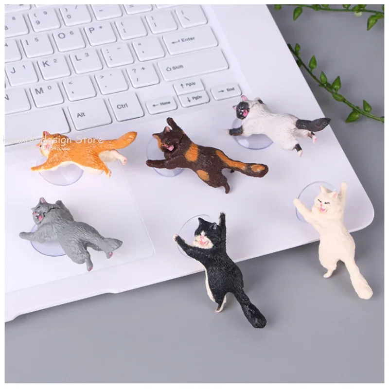 Cute Cat Phone Holder Tablets Desk Sucker Support Resin Mobile Phone Stand Holder Sucker Design Animal Holder For Smartphone