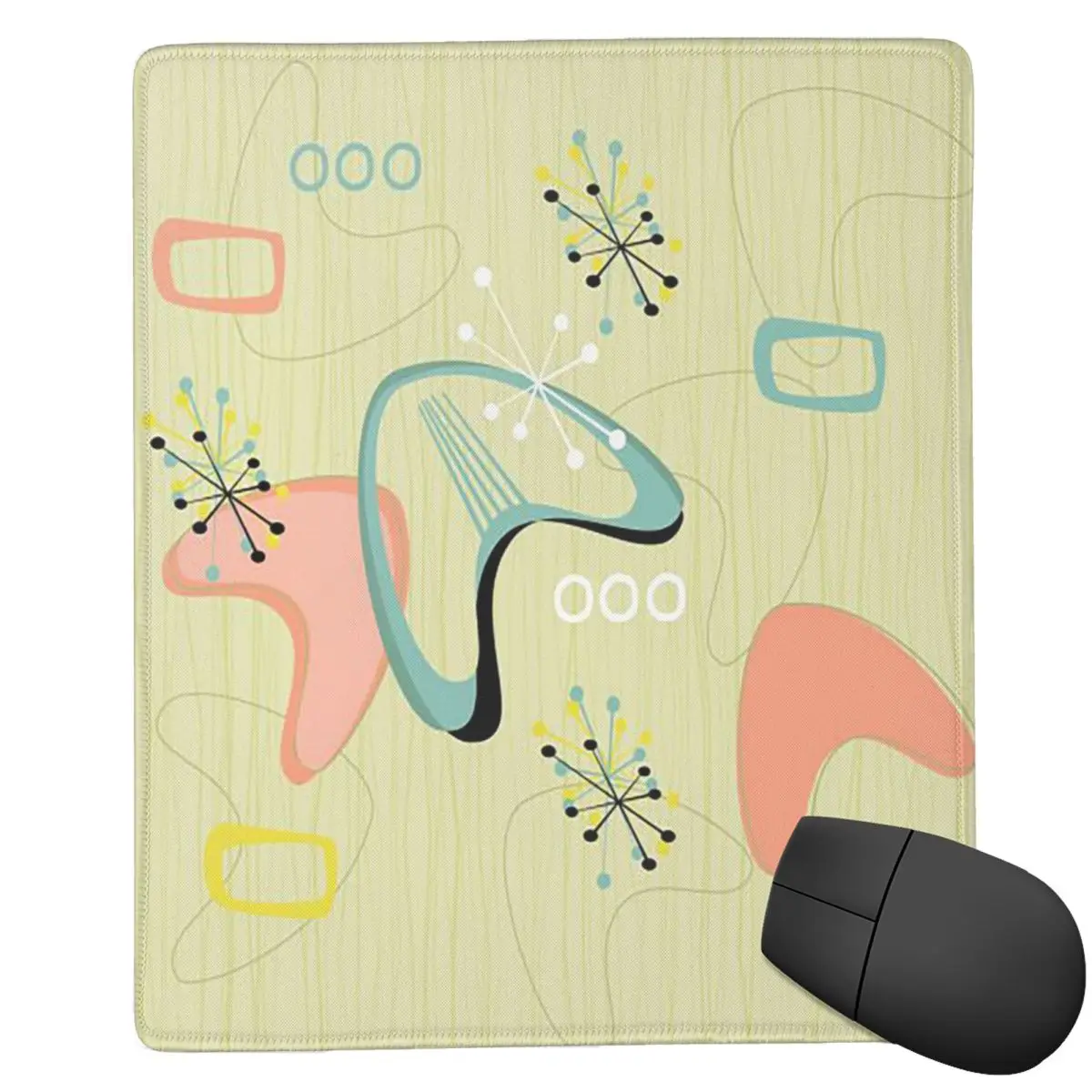 Retro Eames-Era Atomic Inspired Geometry Pattern Mouse Pad Computer Keyboard Mouse Mat Gamer Laptop Desk Mat Office Accessories