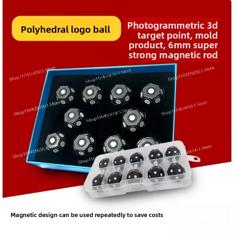 The positioning, starting point and reflective marking points of the magnetic hexagonal sphere three-dimensional scanner