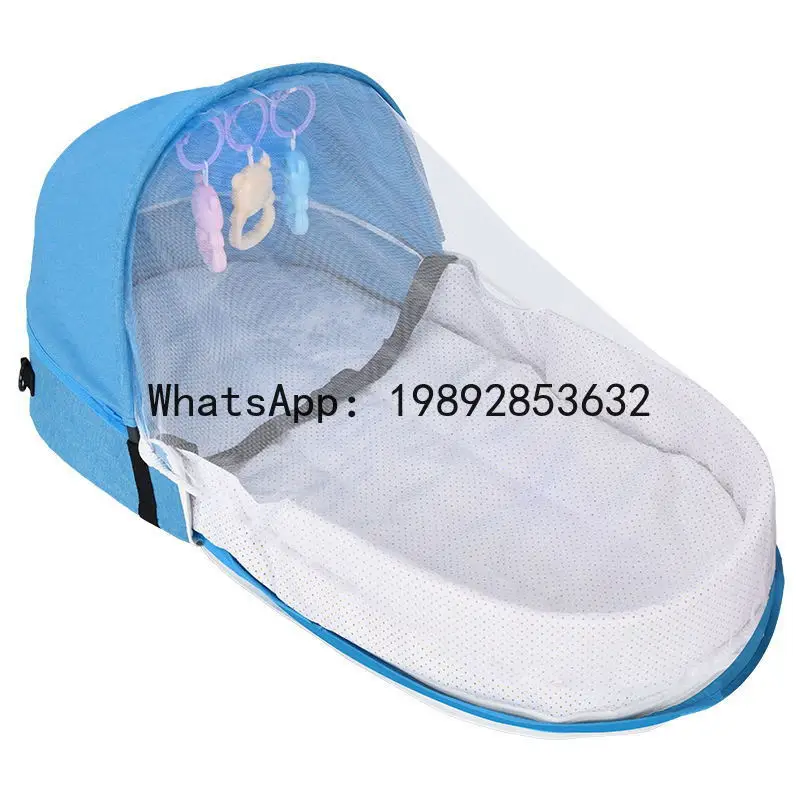 سرير أطفال مريح قابل للطي ومضاد للضغط، سرير سفر للأطفال حديثي الولادة #5