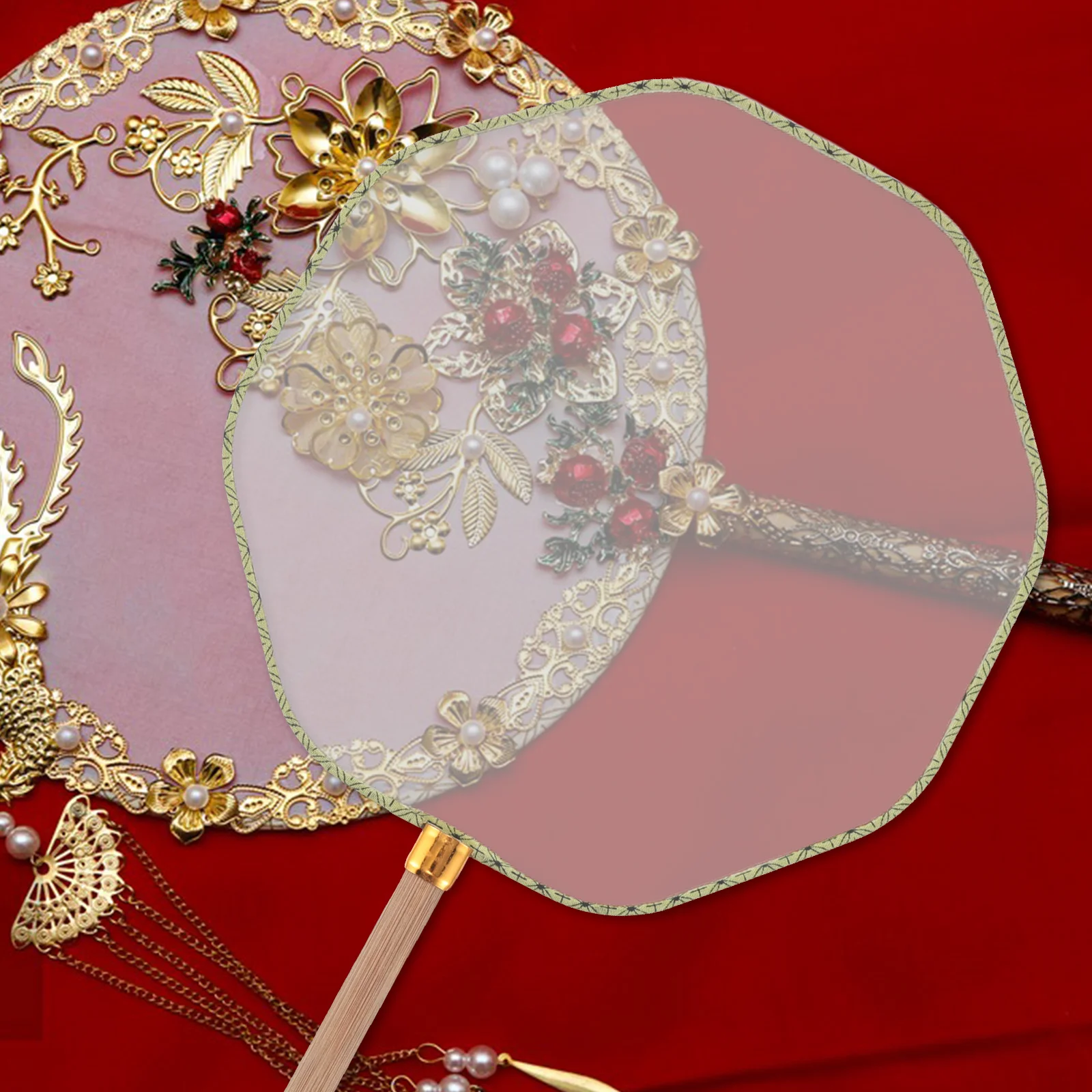 

4 Pcs Hand-painted Round Fan Blank Painting Wedding Chinese Handmade Cloth DIY Paddle Child