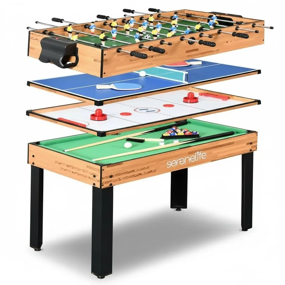 4 in 1 Multi Game Table 48 Inch Foosball Air Hockey Pool Table