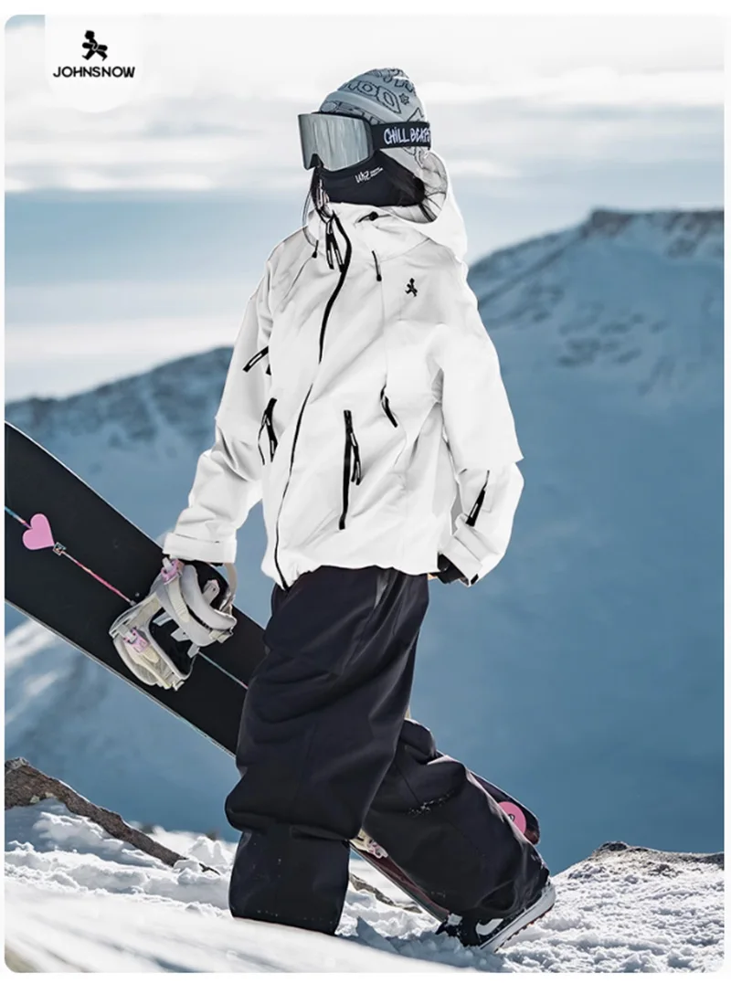 John Snow Men And Women's Warm Ski Suit Outdoor Waterproof Breathable Snow Jacket And Pants Winter Loose Snowboarding Clothing