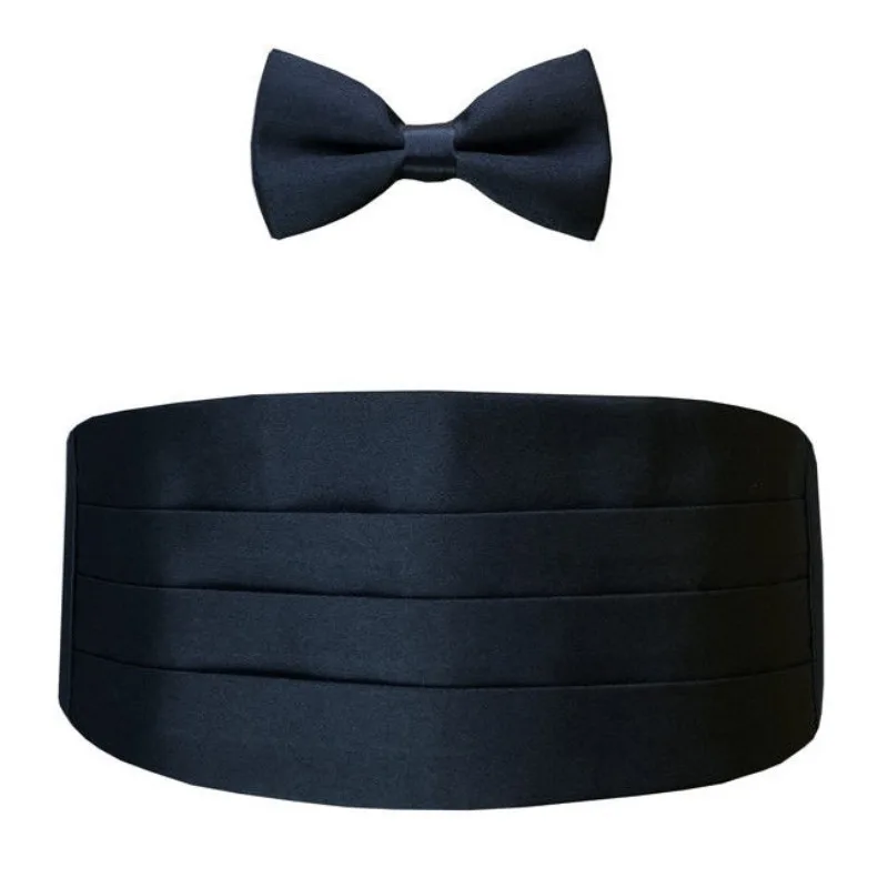 2pcs Men's Bow Tie&Cummerbund Set Classic Bow Tie Tuxedo Suits Corset Belt Weddings Parties Shirts Suits Accessories