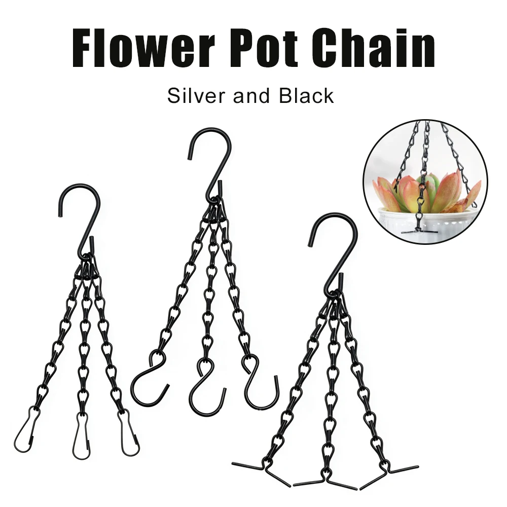 1.2mm Hanging Plant Chain 40cm Black/Silver Hanging Chain Used for Hanging Metal Chains Such As Plants Flowers Billboards Etc