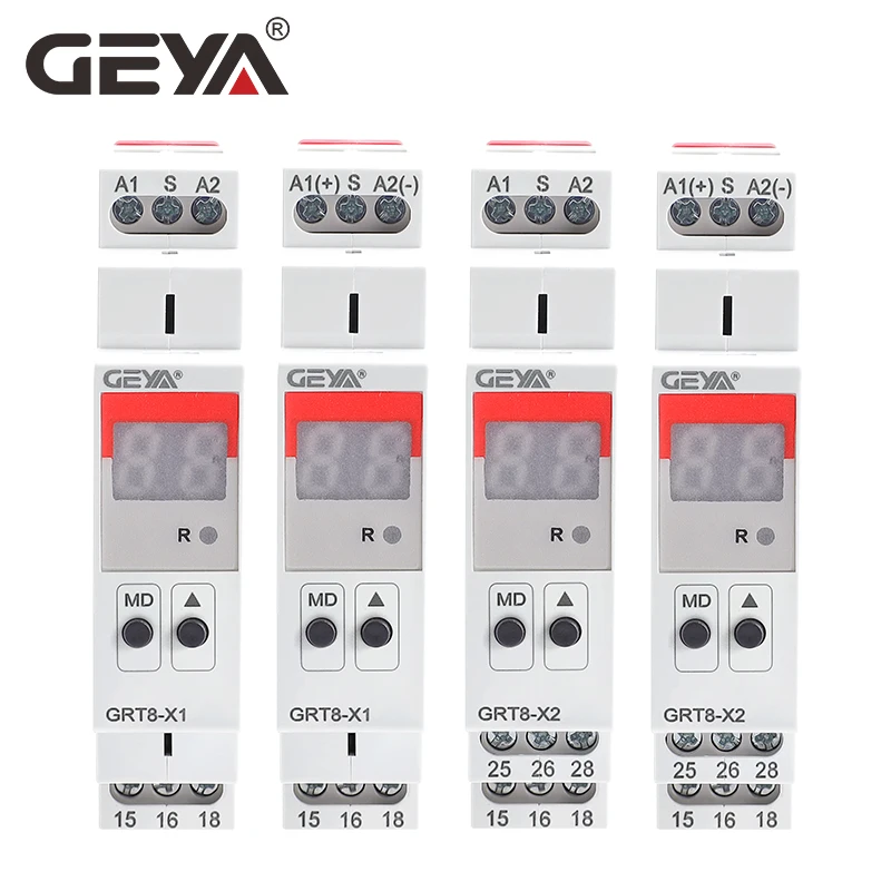 GEYA GRT8-X Digital Setting Multifunction Time Relay 20 Functions 16A AC/DC12V-240V Wide Range Voltage