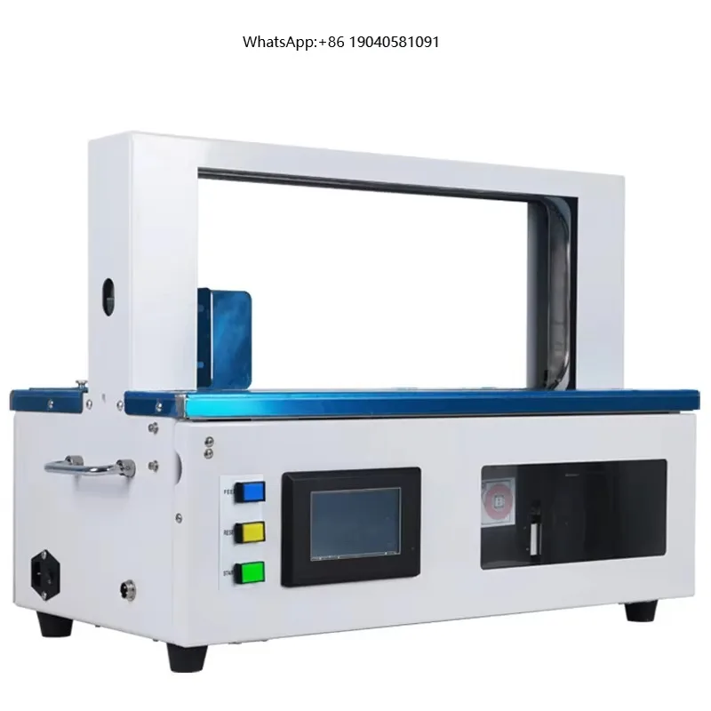 Hot Sale Food Industry Automatic Collating Flatten Tray OPP Film Paper Tape Table Top Banding Machine