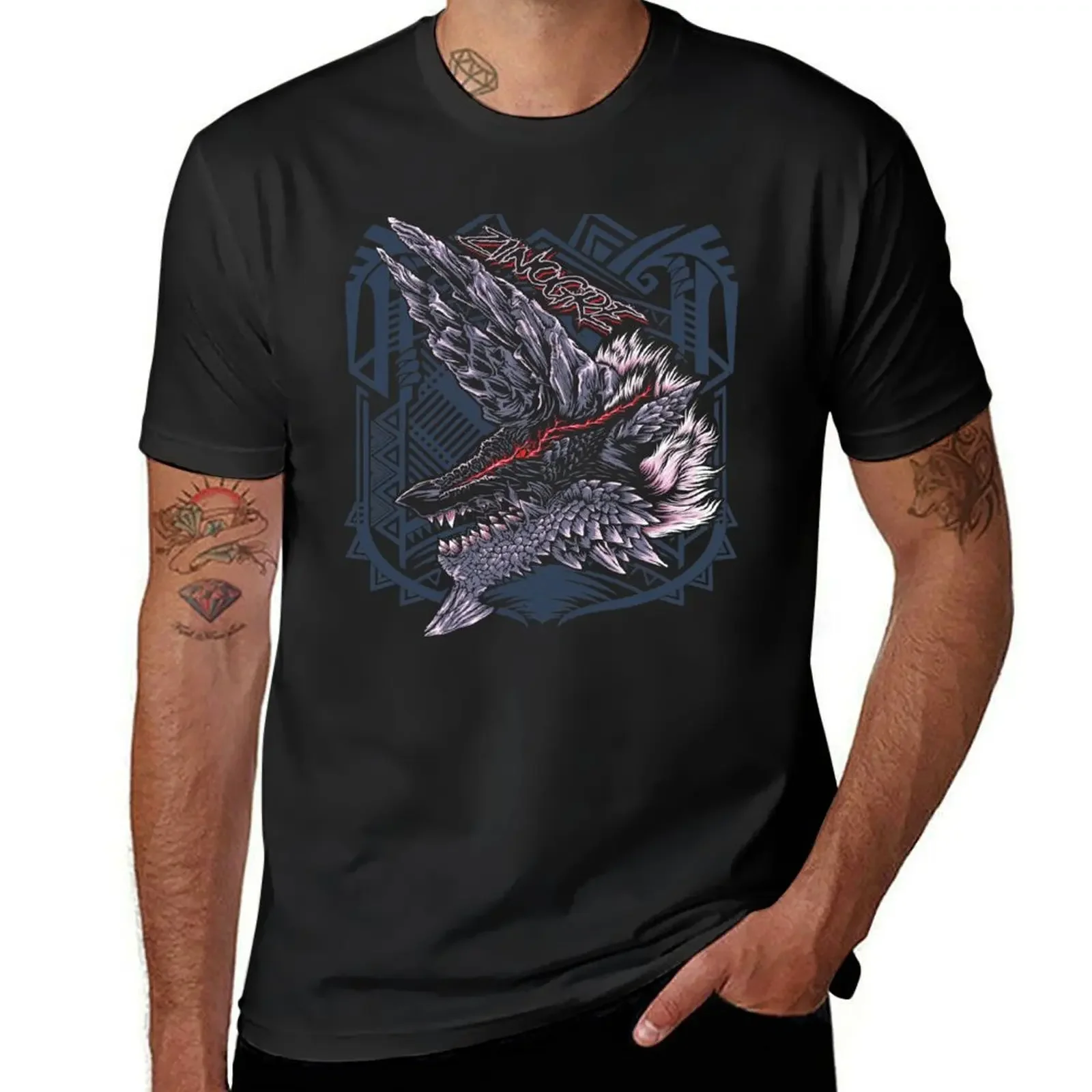 Zinogre MHW T-Shirt plus size clothes blue archive aesthetic clothes customs design your own big and tall t shirts for men