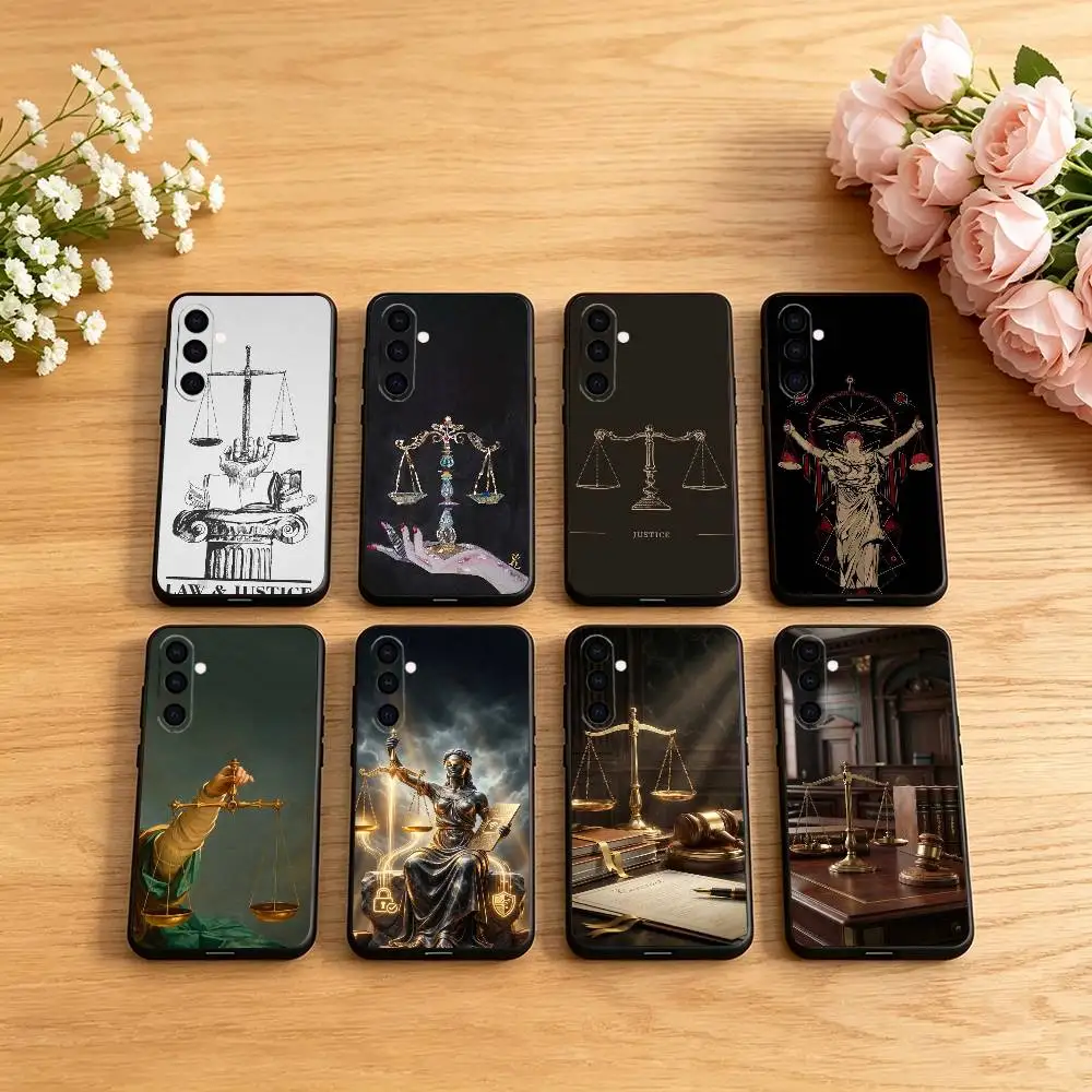 Coque de téléphone en Silicone souple noir, motif Art, avocat, juge, justice, pour Samsung Galaxy A73,A72,A71,A70,A53,A52,A51
